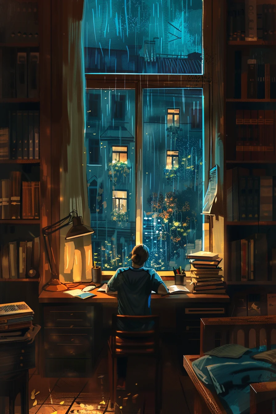 abandoned city building submerged in water with greenery symbolizing climate change and environmental impact