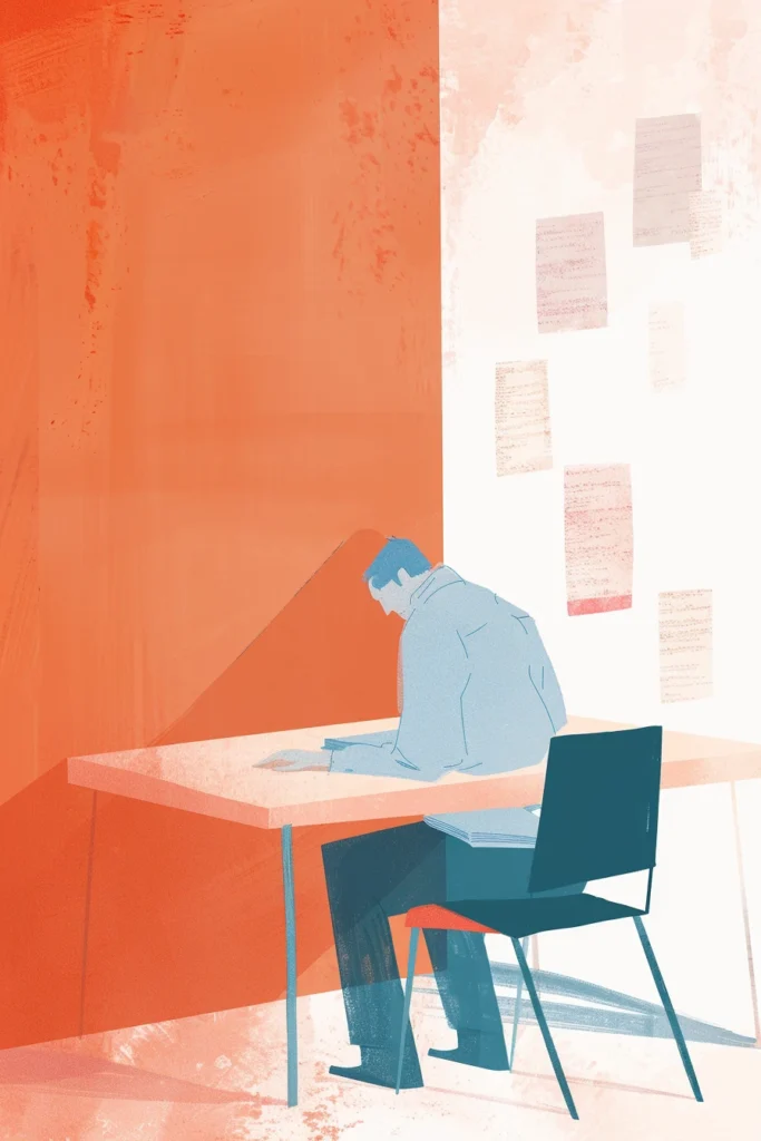 black and white noir alley illustration with dramatic shadows and figures