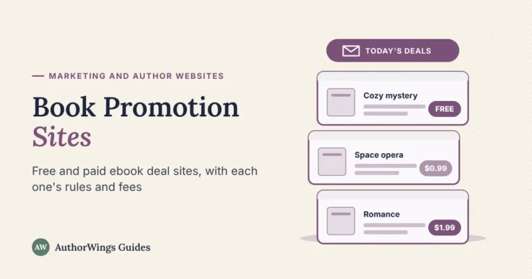 Book promotion sites guide image: a daily deals email with three ebook deals marked free, $0.99 and $1.99