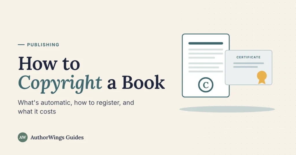How to copyright a book: a manuscript with a copyright symbol and a registration certificate