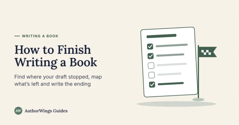 Checklist of chapters with a finish flag, for a guide on how to finish writing a book