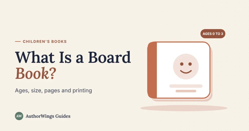 Illustration of a thick board book with rounded corners for ages 0 to 3