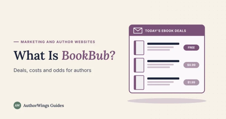 What Is BookBub guide image: a daily ebook deals email listing three books with free, $0.99 and $1.99 price tags