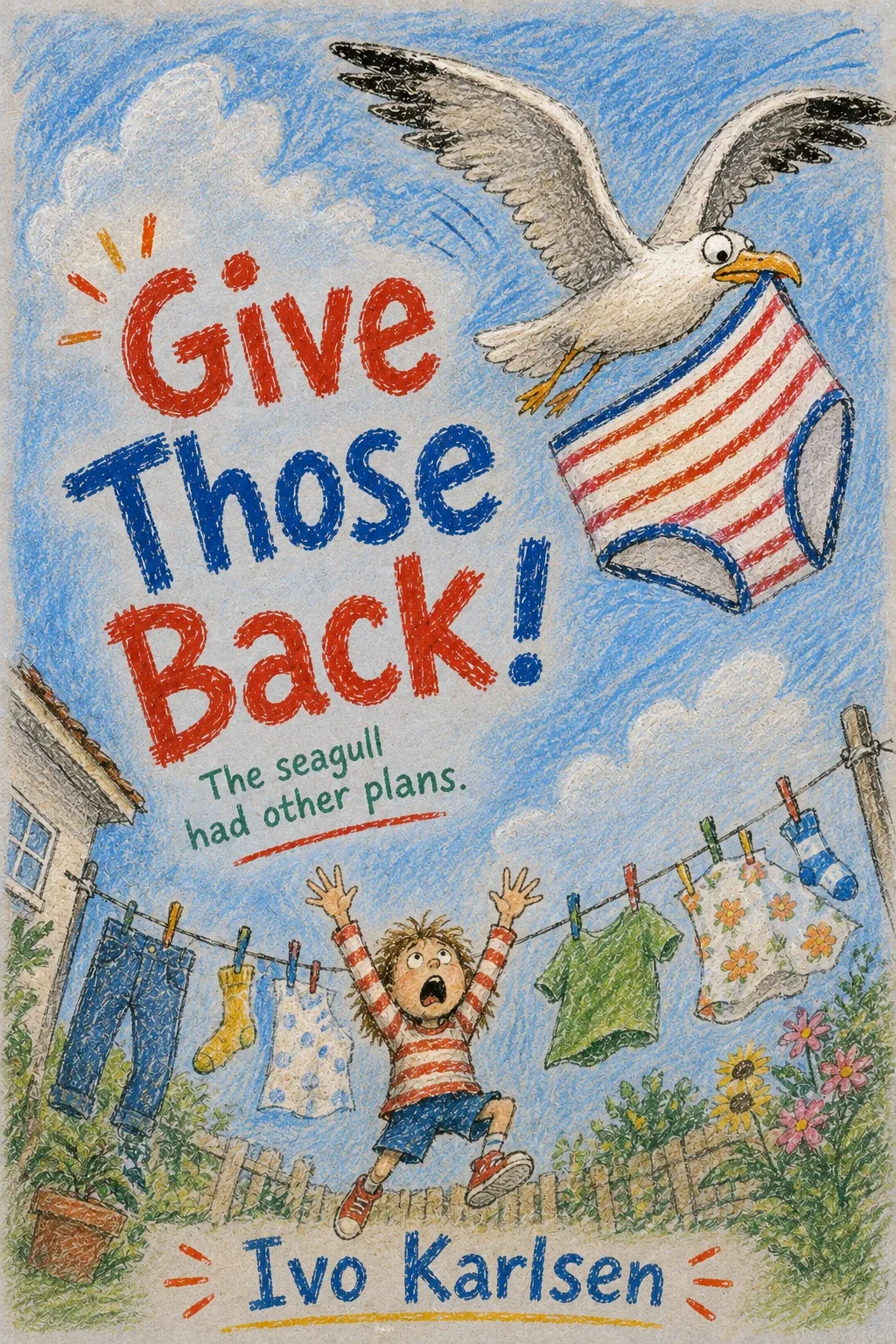 sample children’s book cover design: Give Those Back