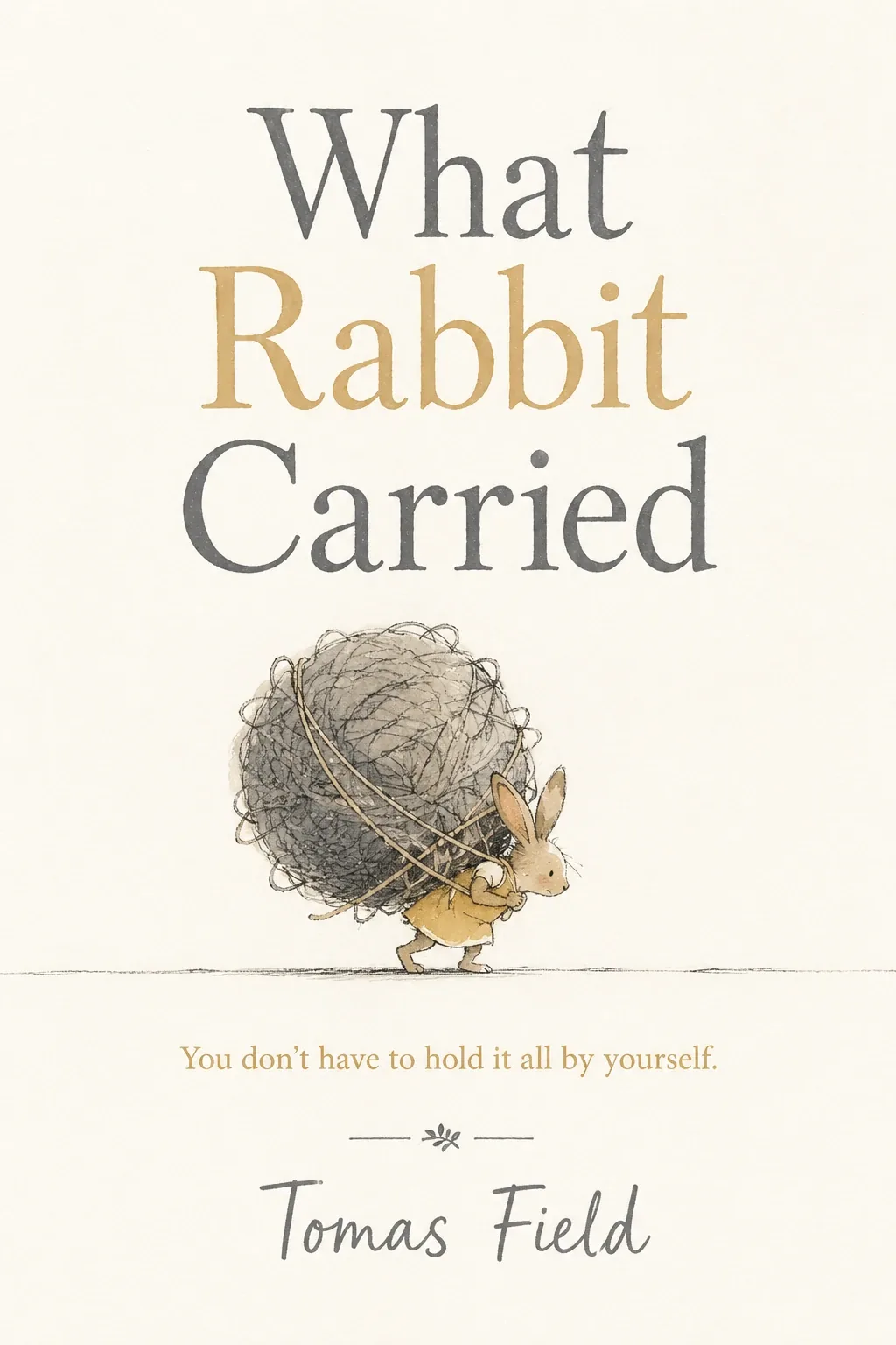sample children’s book cover design: What Rabbit Carried