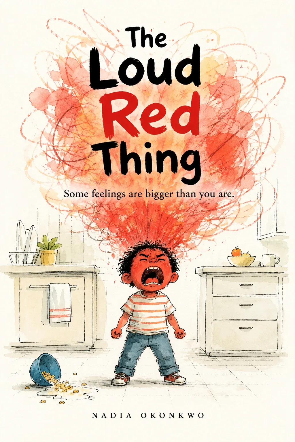 sample children’s book cover design: The Loud Red Thing