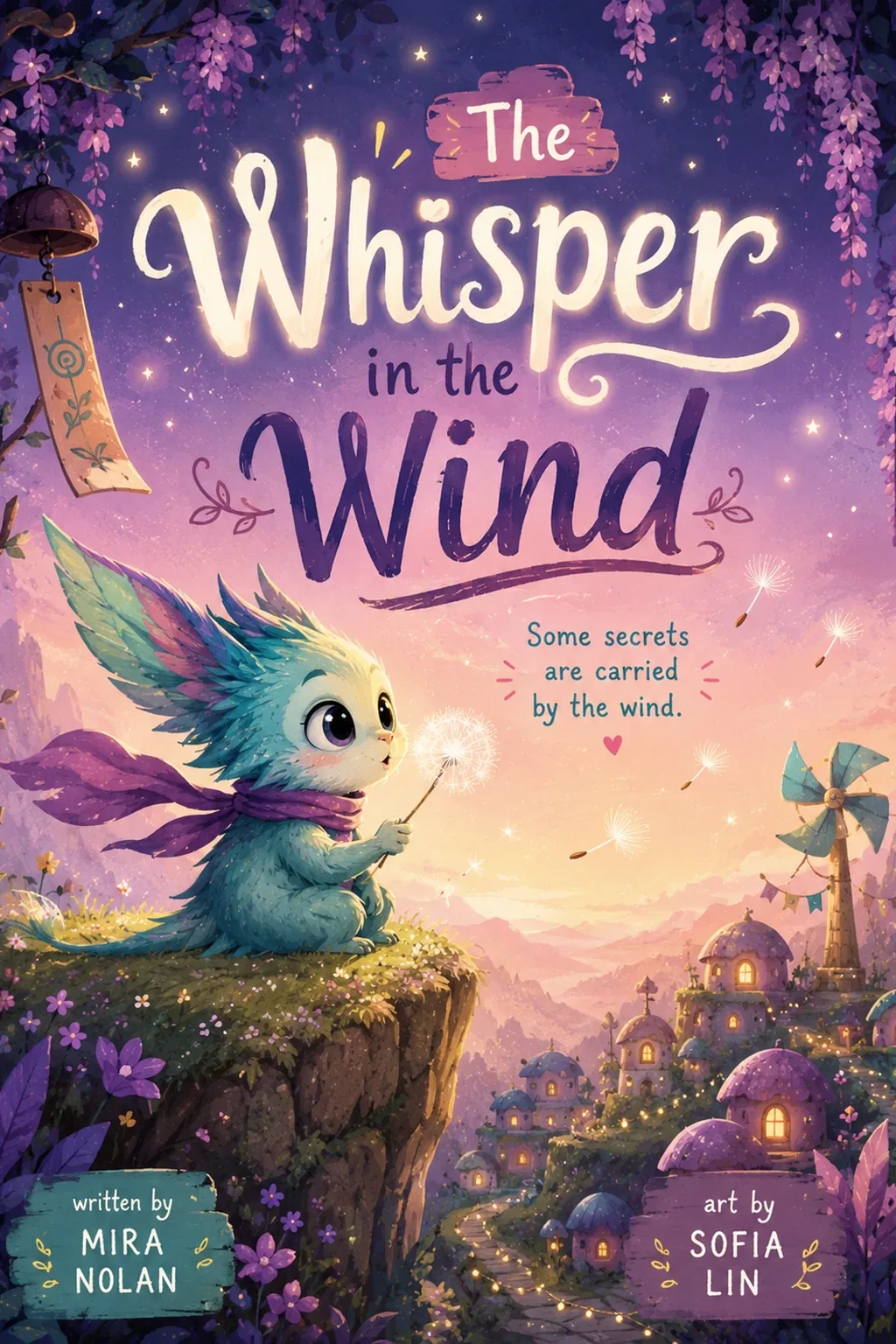 sample children’s book cover design: The Whisper in the Wind