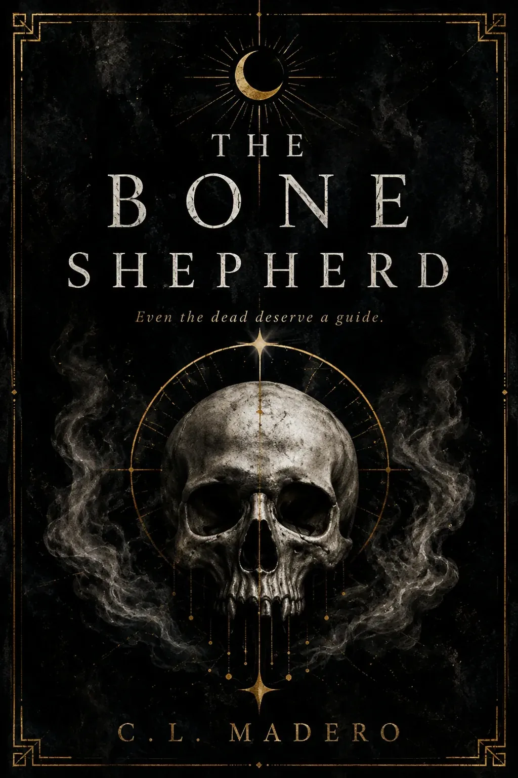 The Bone Shepherd, a sample fantasy book cover design from our portfolio